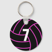 Aangepaste roze volleyball Jersey Number Sleutelha Sleutelhanger (Achterkant)