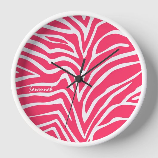 Aangepaste roze wandklok (Voorkant)