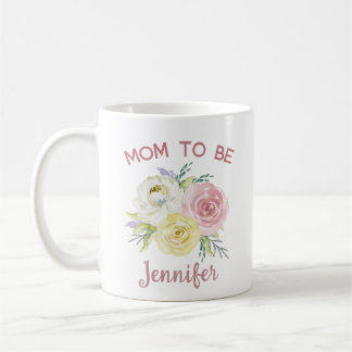 Aangepaste roze Waterverf bloemen mam om te worden Koffiemok
