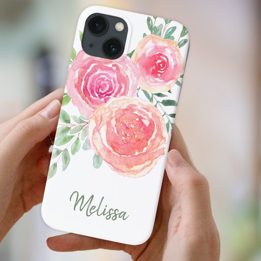 Aangepaste roze Waterverf Case-Mate iPhone Case