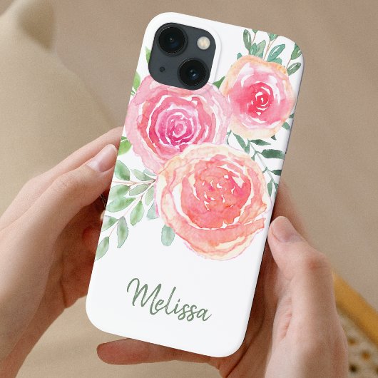 Aangepaste roze Waterverf Case-Mate iPhone Case