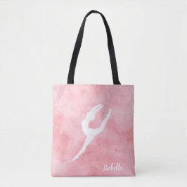 Aangepaste roze Waterverf Dance Tote Bag