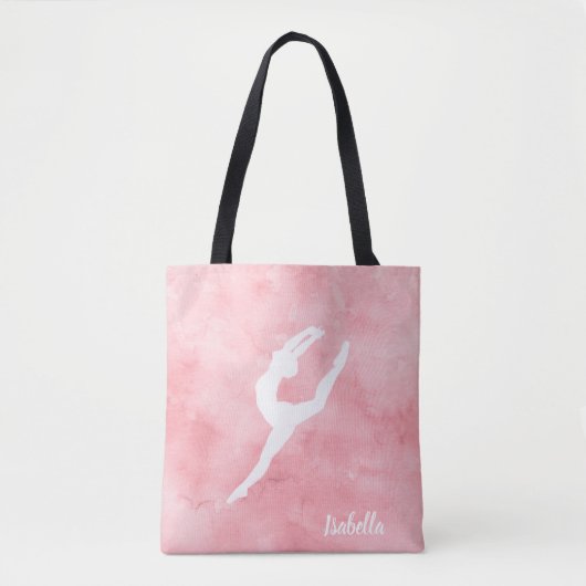 Aangepaste roze Waterverf Dance Tote Bag (Voorkant)
