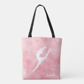 Aangepaste roze Waterverf Dance Tote Bag (Achterkant)