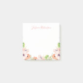 Aangepaste roze Waterverf Floral Boho Post-it® Notes (Voorkant)