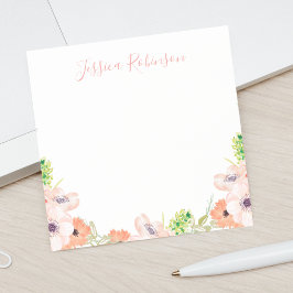 Aangepaste roze Waterverf Floral Boho Post-it® Notes