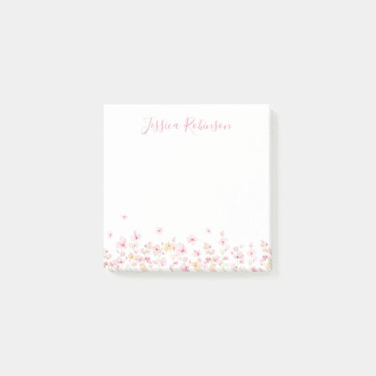 Aangepaste roze Waterverf Post-it® Notes (Voorkant)