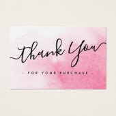 Aangepaste roze waterverf voor logo - dank u credi visitekaartje (Voorkant)