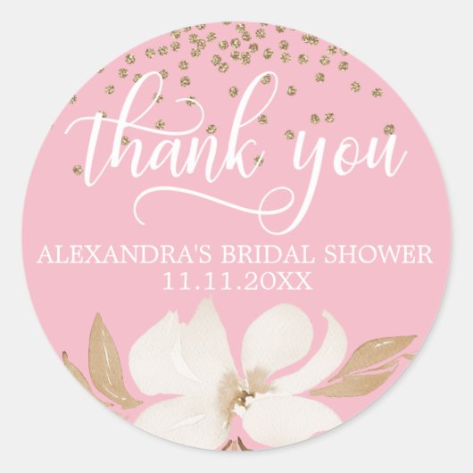 Aangepaste ROZE Waterverf Vrijgezellenfeest dank u Ronde Sticker (Voorkant)