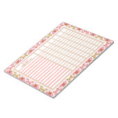 Aangepaste Roze Weekly Habit Goals Tracker Planner Notitieblok (Schuin)