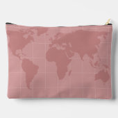 Aangepaste Roze Wereldkaart Monogram Naam Luxe Etui (Achterkant)
