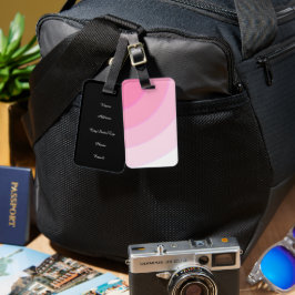 Aangepaste roze wervelingen Bagagelabel