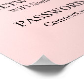 Aangepaste Roze WiFi QR | Gepersonaliseerd Wachtwo Poster (Hoek)