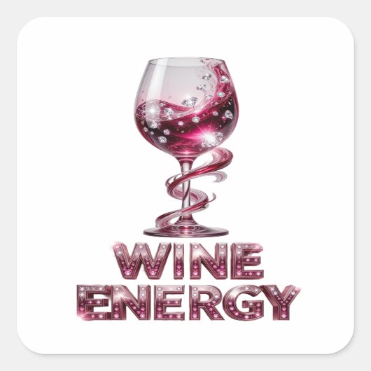Aangepaste Roze WIJN ENERGIE Sticker Motief (Voorkant)