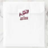 Aangepaste Roze WIJN IS GELUK Sticker Ontwerp (Tas)