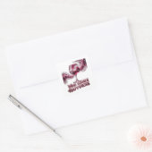 Aangepaste Roze WIJN IS GELUK Sticker Ontwerp (Envelop)