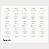 Aangepaste roze wilde bloemen bruidsfeest bedankje ronde sticker (Vel)