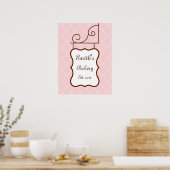 Aangepaste Roze Winkelbord Afdruk Poster (Keuken)