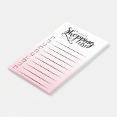 Aangepaste roze winkellijst post-it® notes (Schuin)