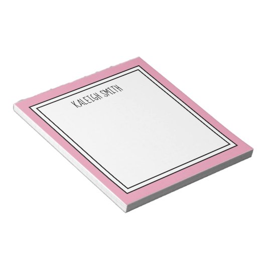 Aangepaste Roze Wit Bewerkbare Kleur Notitieblok (Schuin)