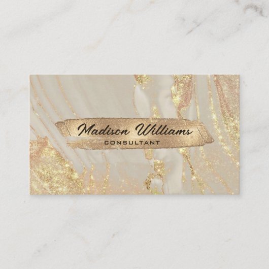 Aangepaste Roze Wit Goud Glitter Professional Visitekaartje (Voorkant)