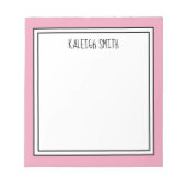 Aangepaste roze witte bewerkbare kleur notitieblok (Voorkant)
