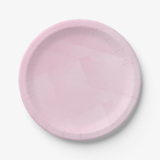 Aangepaste Roze Witte Blanke Trendy Elegante Sjabl Papieren Bordje (Voorkant)