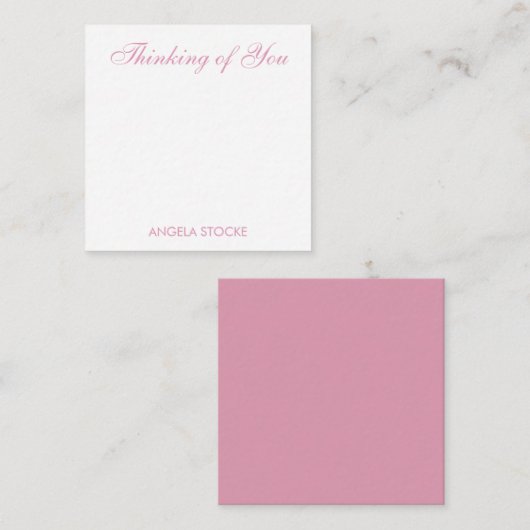 Aangepaste Roze Witte Bloem Notitiekaartje (Voorkant / Achterkant)