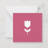 Aangepaste Roze Witte Bloem Notitiekaartje (Achterkant)
