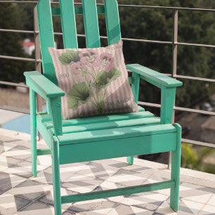 Aangepaste  roze witte geraniumventilator kussen