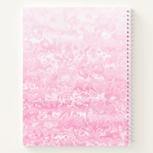 Aangepaste roze witte marmer notitieboek (Achterkant)