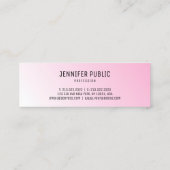 Aangepaste roze witte moderne, eenvoudige Sjabloon Mini Visitekaartje (Achterkant)