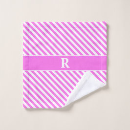 Aangepaste roze/witte strepen washandje