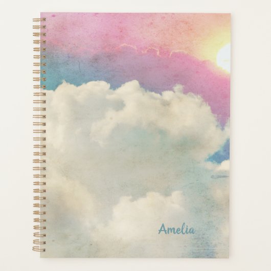 Aangepaste roze wolken manifestatie planner (Voorkant)