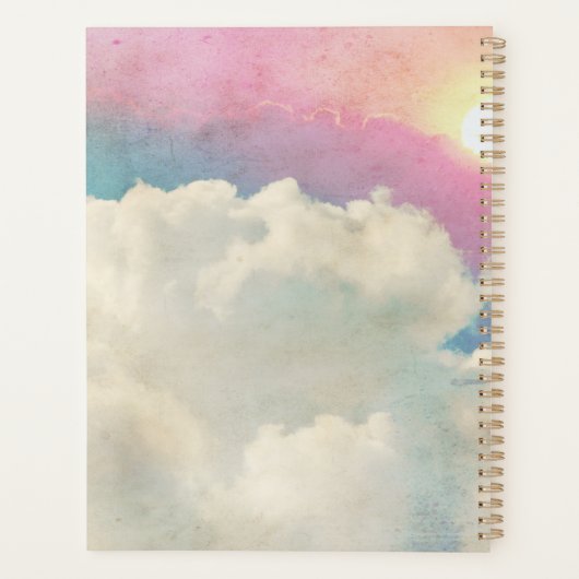 Aangepaste roze wolken manifestatie planner (Achterkant)