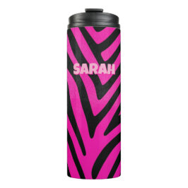 Aangepaste Roze Zebraprint Thermosbeker