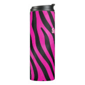 Aangepaste Roze Zebraprint Thermosbeker (Gedraaid links)