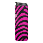 Aangepaste Roze Zebraprint Thermosbeker (Geroteerd rechts)