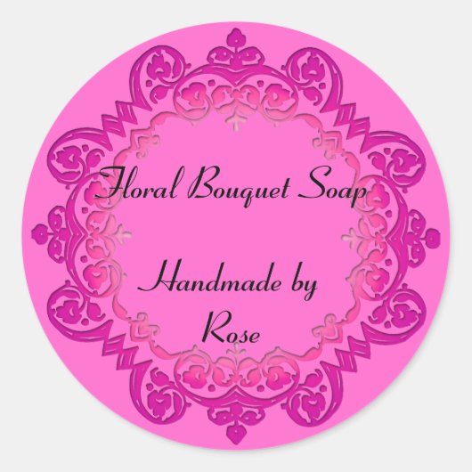 Aangepaste roze  zeep of kraftStickers Ronde Sticker (Voorkant)