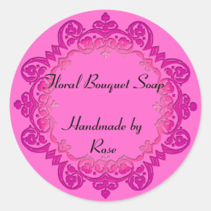 Aangepaste roze  zeep of kraftStickers Ronde Sticker