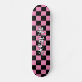 Aangepaste Roze Zwart Abstracte Geometrische Kunst Persoonlijk Skateboard (Voorkant)