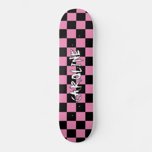 Aangepaste Roze Zwart Abstracte Geometrische Kunst Persoonlijk Skateboard (Voorkant)
