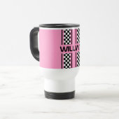 Aangepaste Roze Zwart Auto Race Sport Reisbeker (Voorkant links)