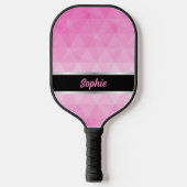 Aangepaste roze & zwart gepersonaliseerd pickleball paddle (Voorkant)