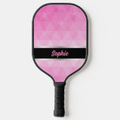 Aangepaste roze & zwart gepersonaliseerd pickleball paddle (Achterkant)