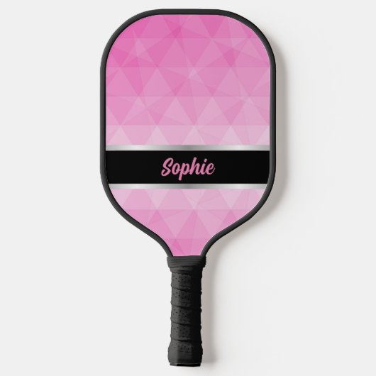 Aangepaste roze & zwart gepersonaliseerd pickleball paddle (Achterkant)