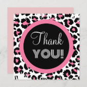 Aangepaste roze zwarte en witte Cheetah afdrukken Bedankkaart (Voorkant / Achterkant)