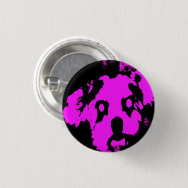 Aangepaste Roze Zwarte Hond Kleine Ronde Knop Button 3,2 Cm