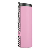 Aangepaste Roze Zwarte Race Sport Streep Thermosbeker (Geroteerd rechts)