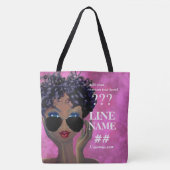 Aangepaste roze zwarte Sorroulatie Tote Bag (Voorkant)